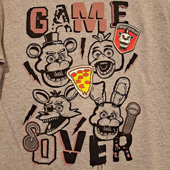 FNAF Five Nights At Freddy's Graphic Tee Fazbear Gray Unisex T-Shirt Sz M NWOT - Picture 2 of 7